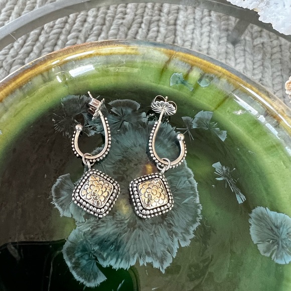 John Hardy 18k gold and silver dot drop earrings - Picture 7 of 11